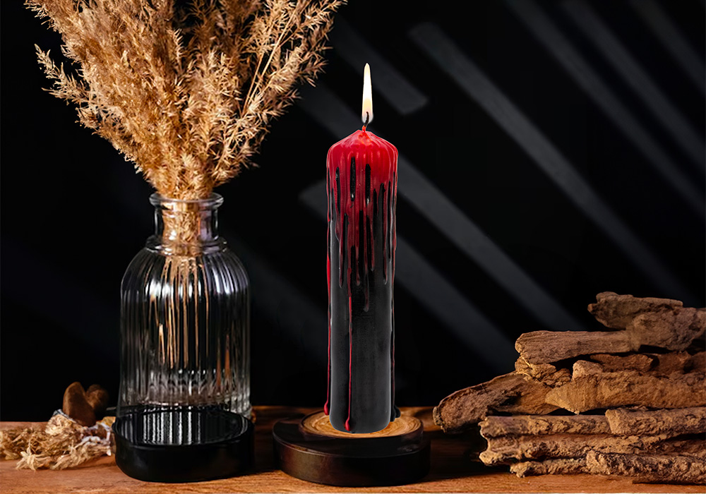 colored dripping candles